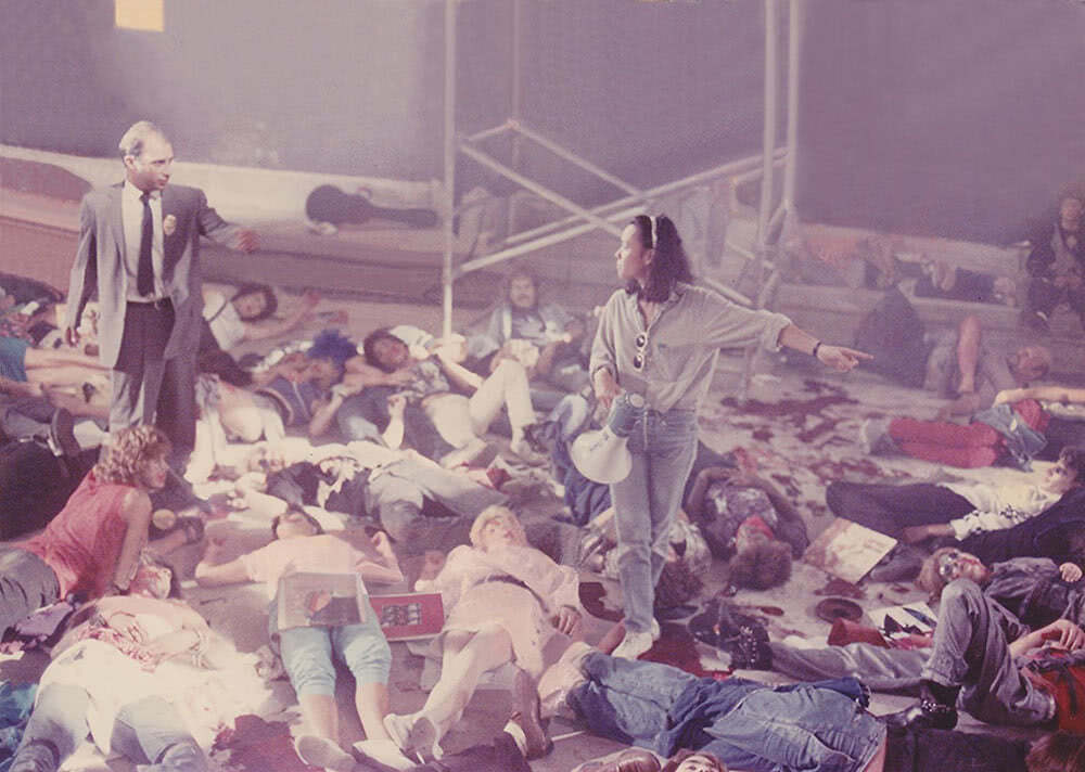 Джеки Конг на съёмочной площадке "Кровавой закусочной"